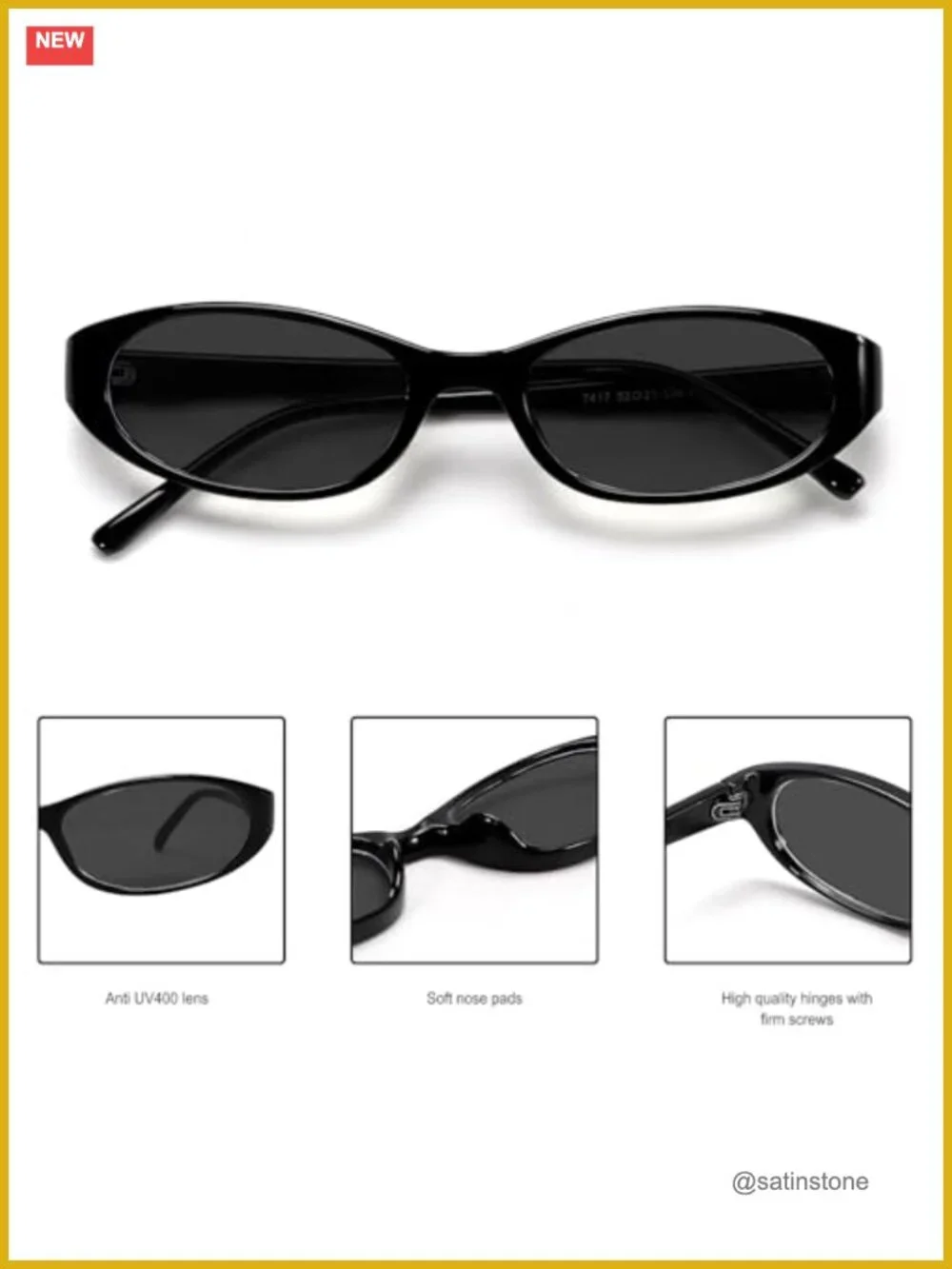 Retro Oval Sunglasses Women 90s Small Chic Lightweight UV Protection